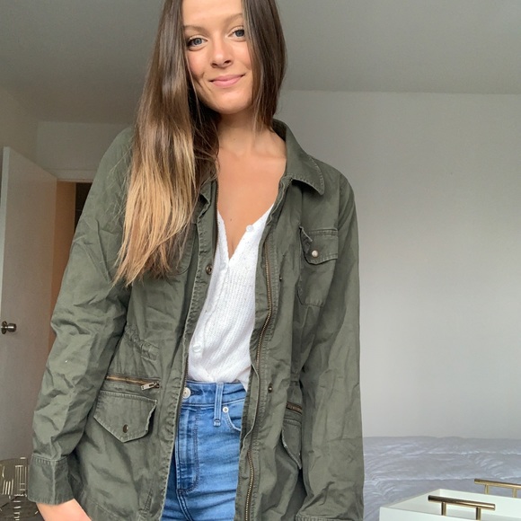 Olive Cargo Fall Jacket - Picture 3 of 8